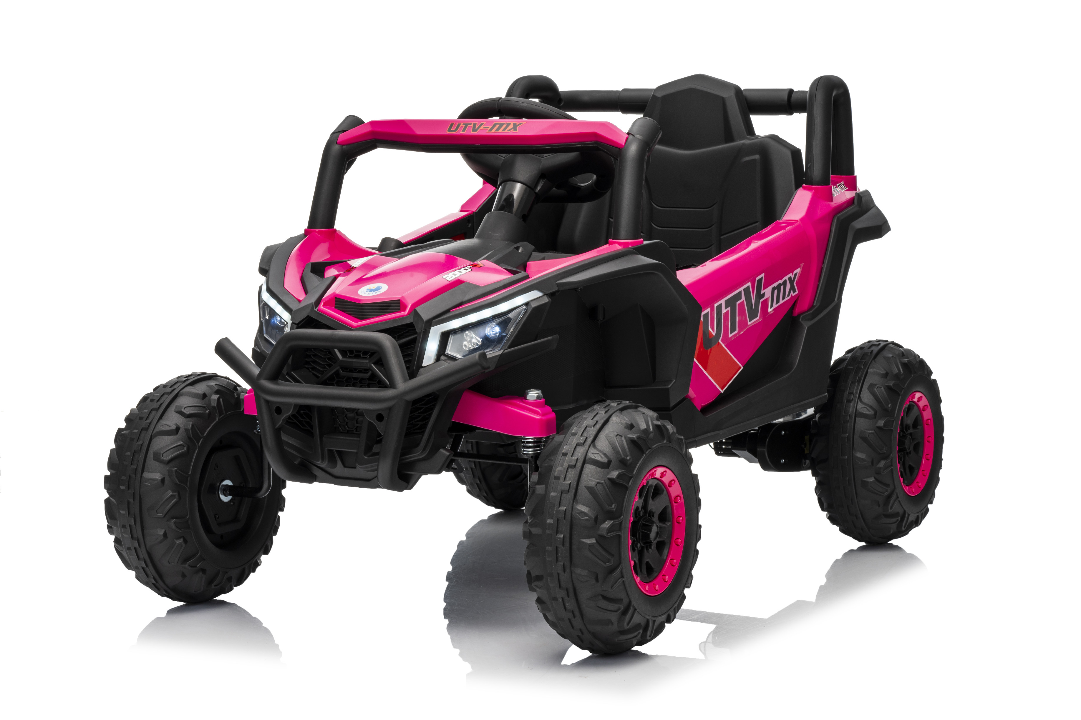 Mamido Elektrické autíčko Buggy Madman růžové | UTV-MX 4x4 | EVA kola | 12V 10Ah | EKO kůže