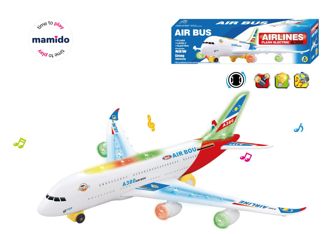 Levně Mamido Letadlo A380 světla a zvuky bílé MT1295