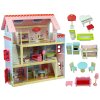 Dřevěný domeček pro panenky s příslušenstvím (1)