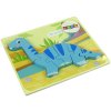 Dřevěné puzzle pro nejmenší dinosaurus modrý2