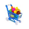 Dětská pokladna s modrým nákupním košíkem a potravinami3