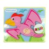 Dřevěné puzzle pro nejmenší dinosaurus růžové a modré1