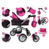 Multifunkční kočárek pro panenky 4v1 černý02