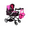 Multifunkční kočárek pro panenky 4v1 černý09
