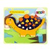 Dřevěné puzzle dinosaur Triceratops Ankylosaurus oranžové