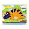 Dřevěné puzzle dinosaur Triceratops Ankylosaurus oranžové