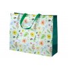 Dárková taška Květy 44,5cm x 35,5cm x 15cm zelená