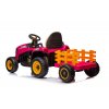Dětský elektrický traktor BBH 030 s přívěsem růžový06