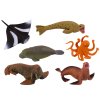 Sada figurek mořských zvířat - mrož, tuleň, chobotnice, 6 ks