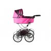 Hluboký retro kočárek pro panenky růžový