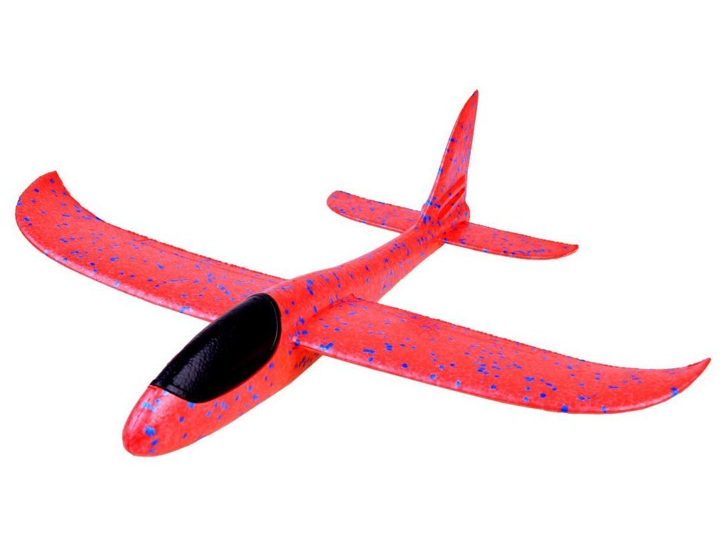 Polystyrénové házecí letadlo 47 cm červené1