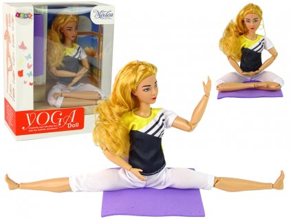 200352 panenka pro deti s podlozkou na jogu s dlouhymi blond vlasy