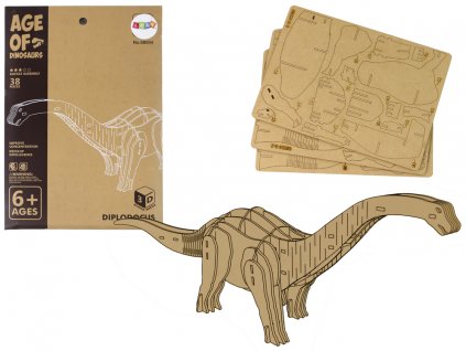 205460 drevene 3d puzzle brontosaurus 8 dilku