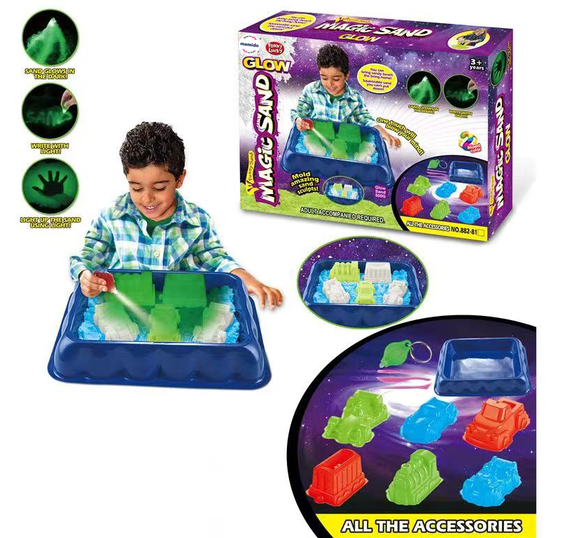 Mamido  Mamido Sada svietiaceho kinetického piesku 500 g s formičkami a podložkou
