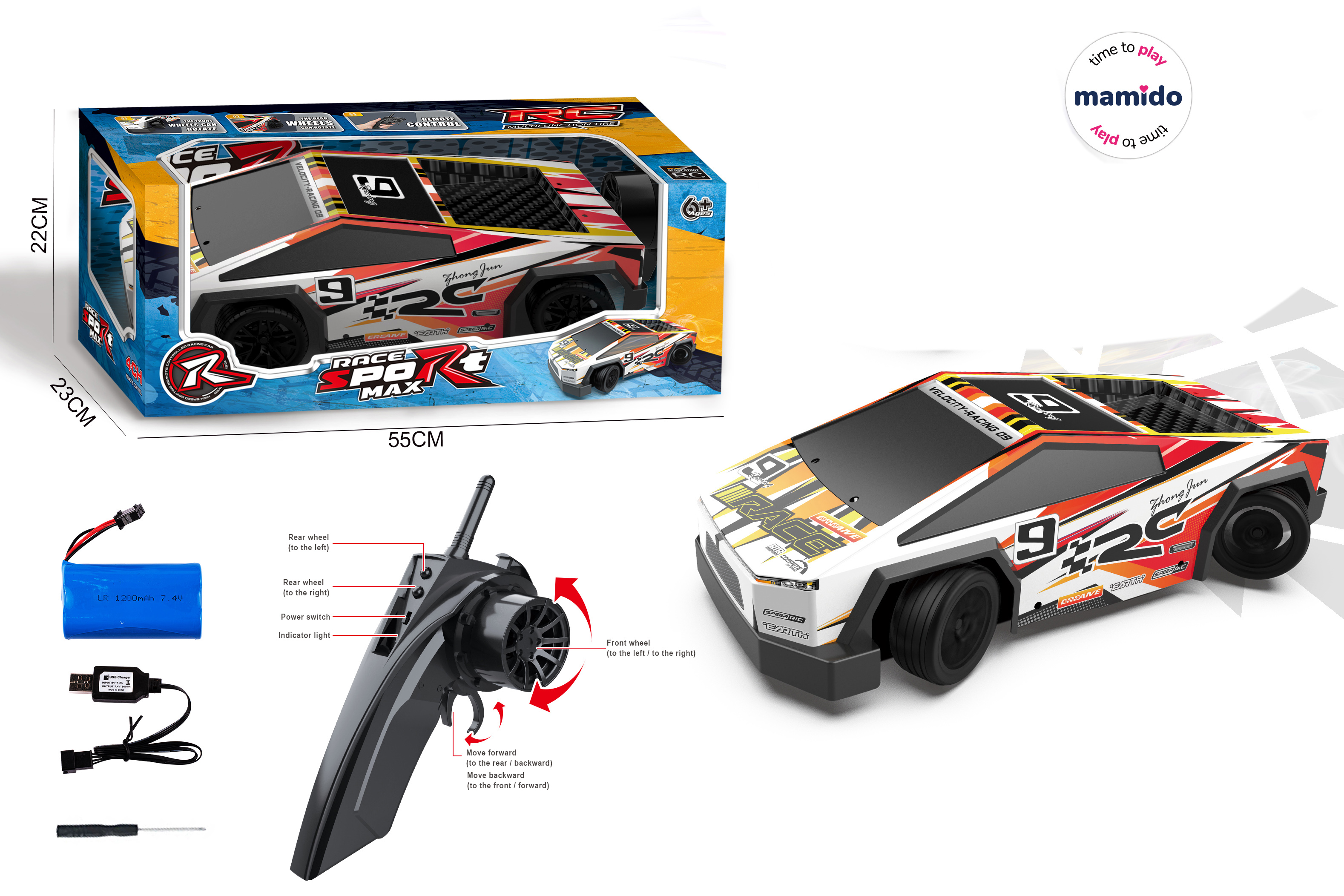 Mamido  Mamido Auto na diaľkové ovládanie Race Sport Max červené