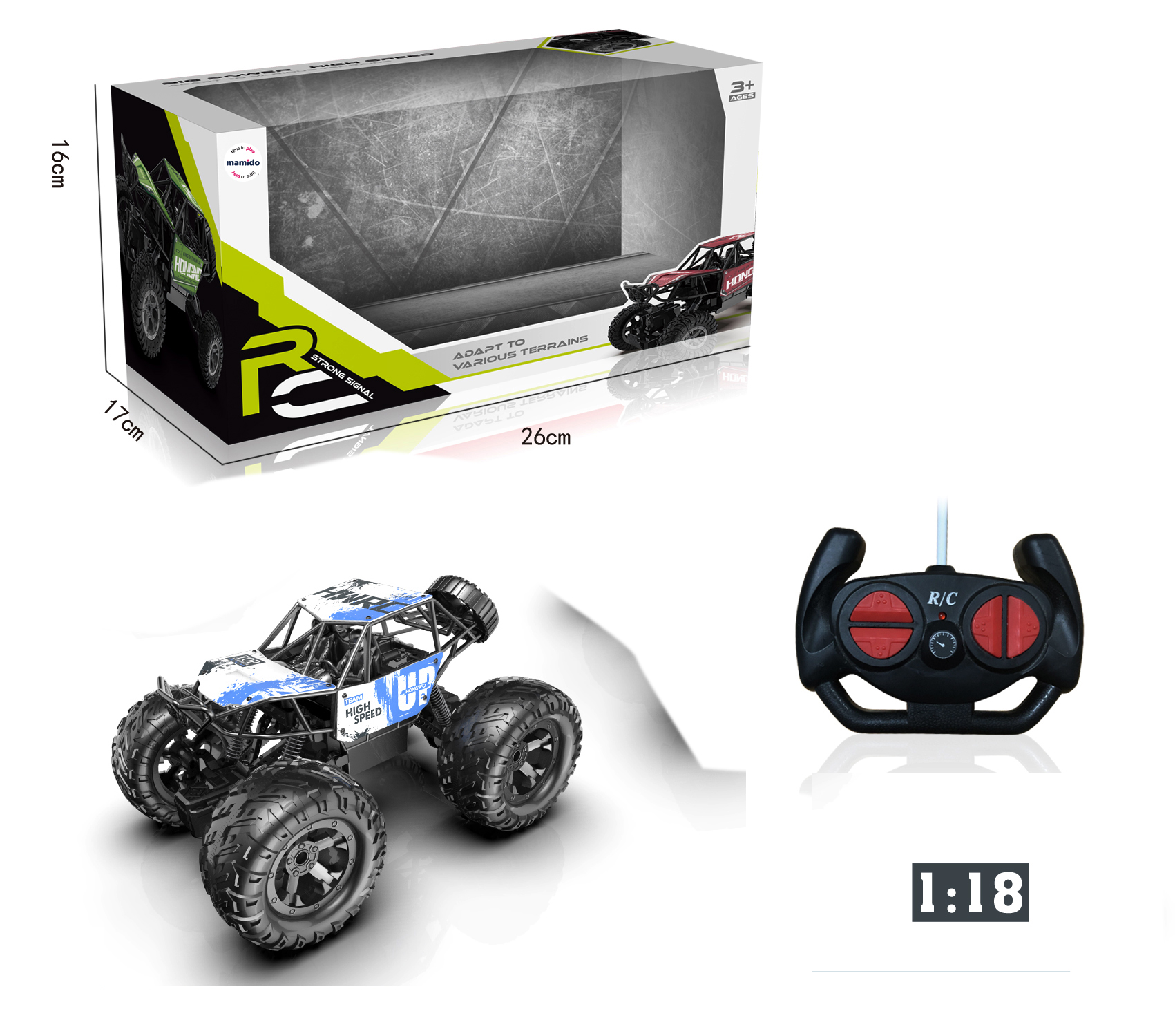 Mamido Mamido Terénne auto na diaľkové ovládanie 1:18 Climber modré MT1291