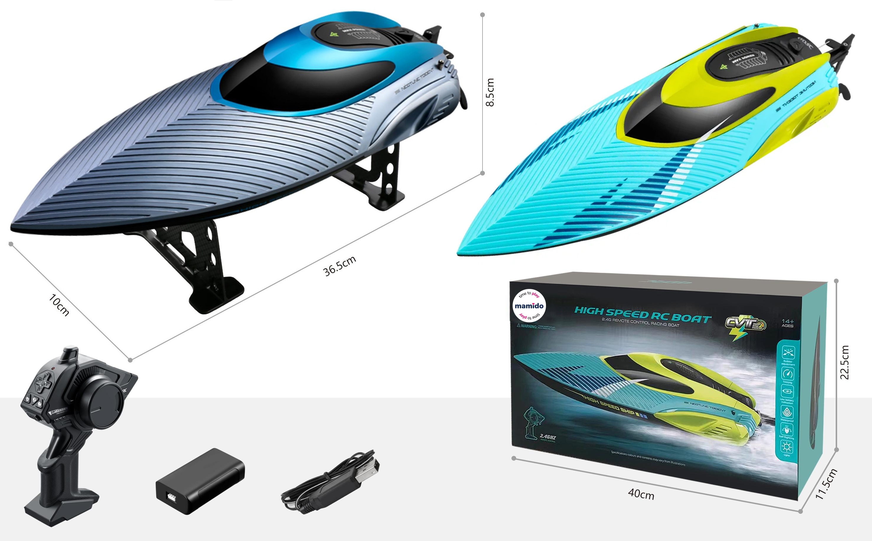 Mamido  Mamido Loď na diaľkové ovládanie Neotune High Speed Max modrá