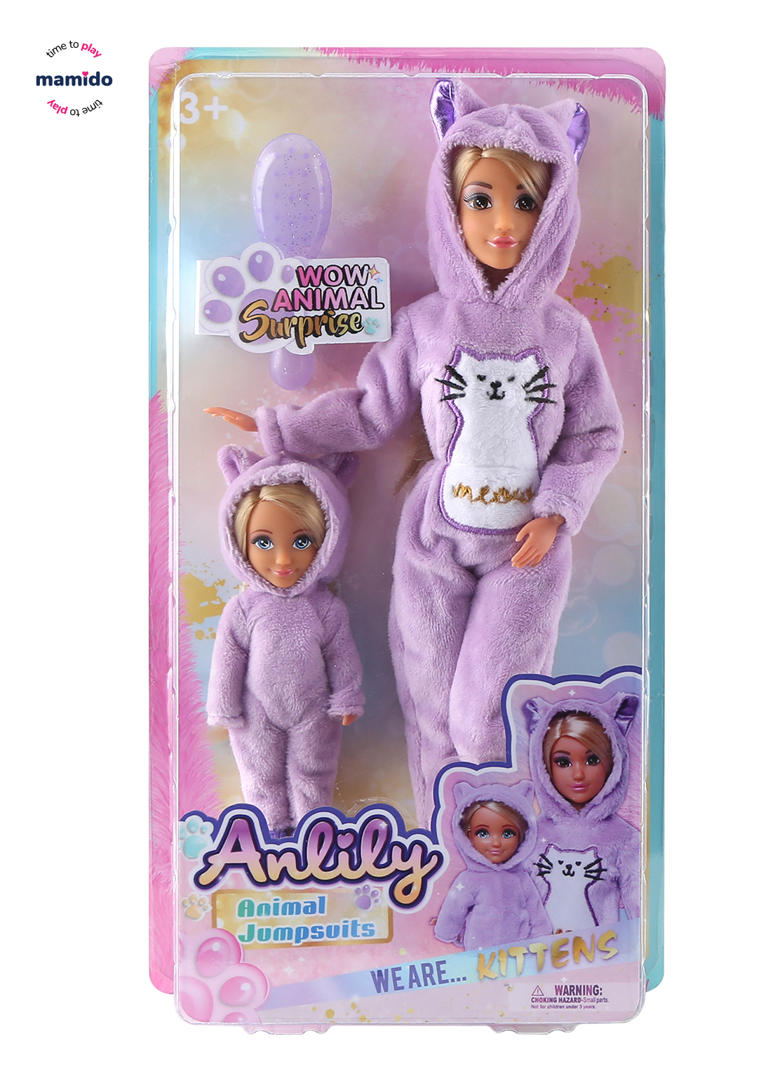 Mamido  Mamido Bábika maminka s dcérou vo overale fialová