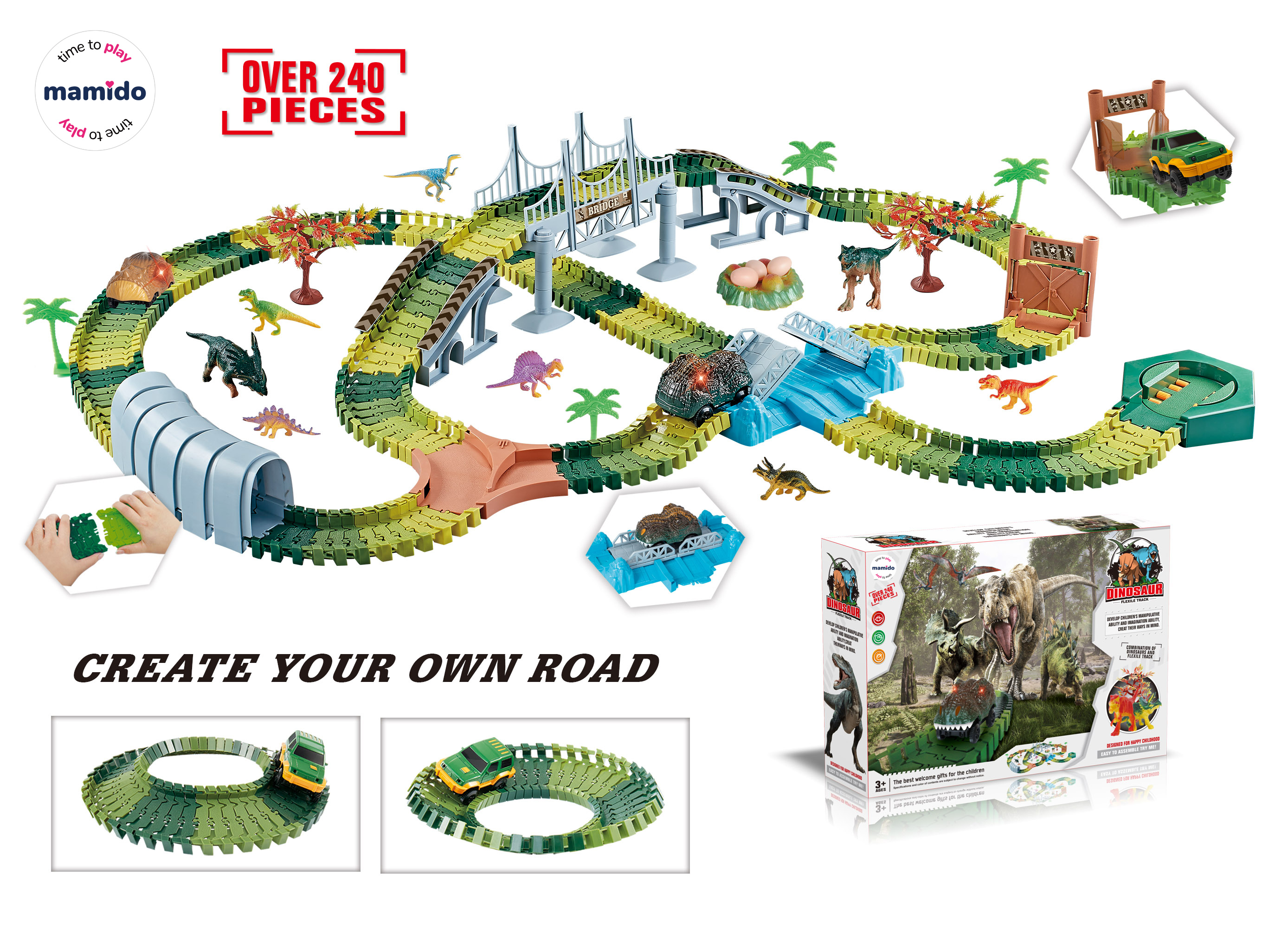 Mamido  Mamido Závodná dráha Dinosaury svet 240 dielikov XL MT1399