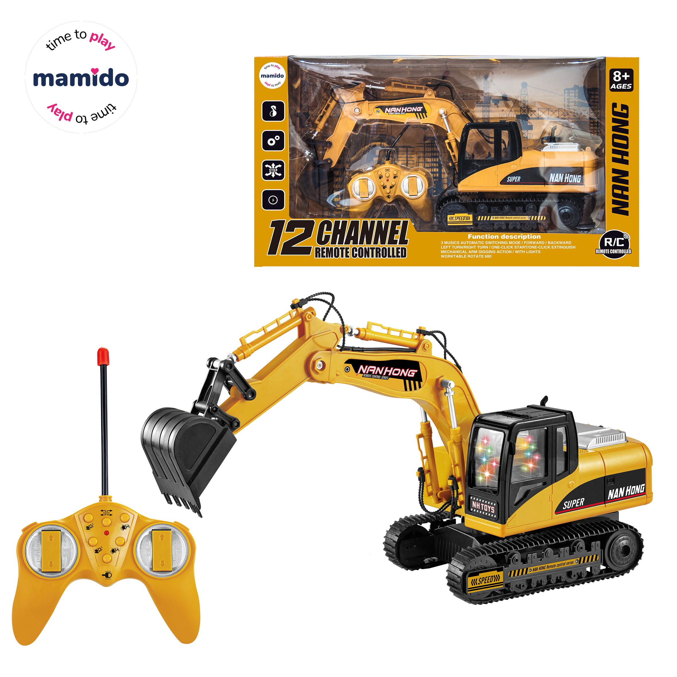 Mamido  Mamido Bager na diaľkové ovládanie so svetlami a dymovým efektom MT1421