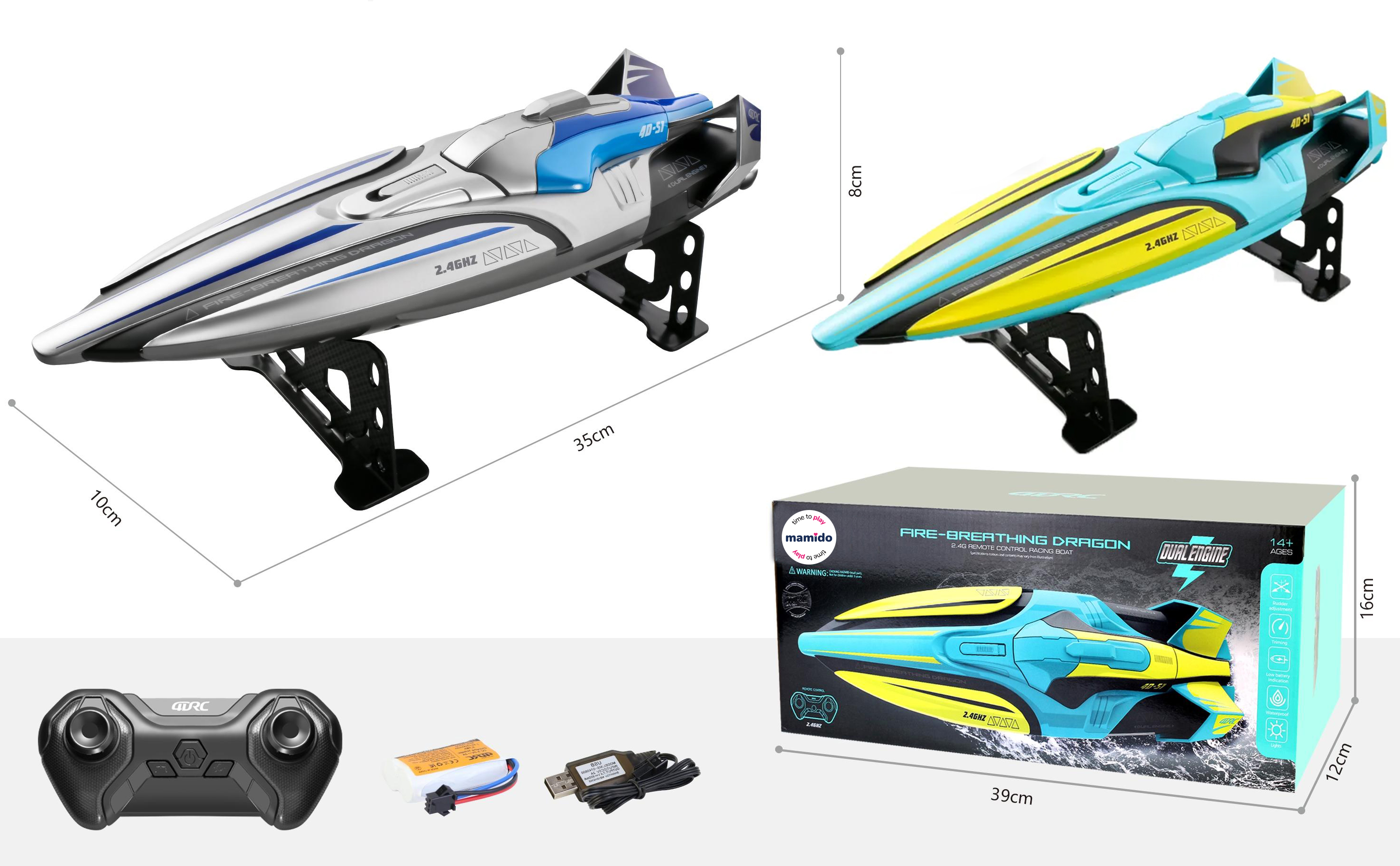 Mamido Mamido Loď na diaľkové ovládanie Dragon Dvojitý motor zelená