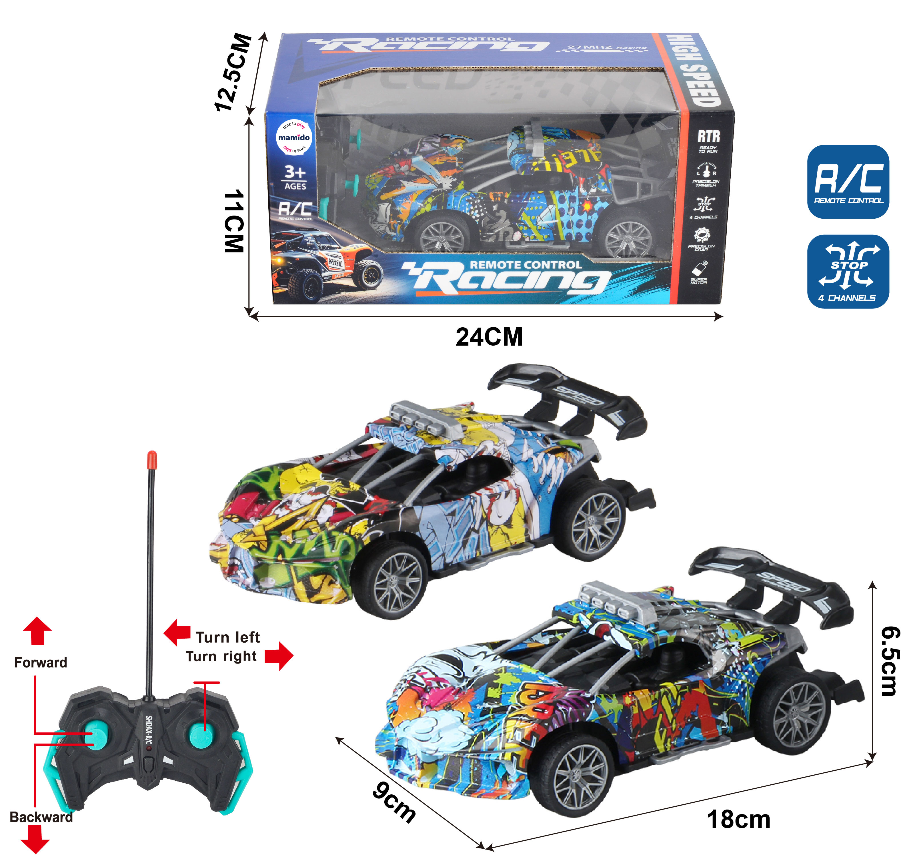 Mamido  Mamido Športové auto na diaľkové ovládanie graffiti MT1371