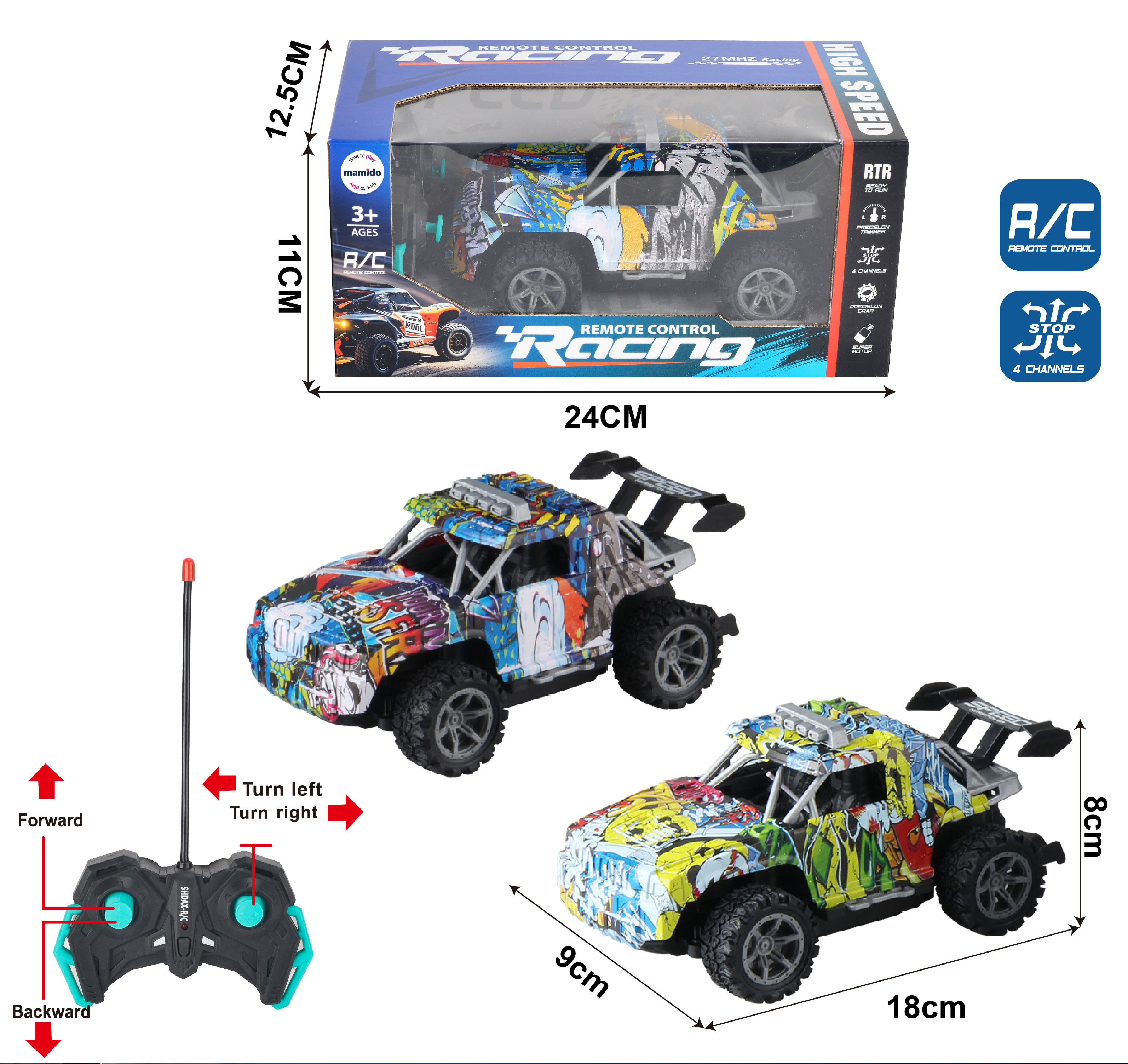 Mamido  Mamido Terénne auto na diaľkové ovládanie graffiti MT1372