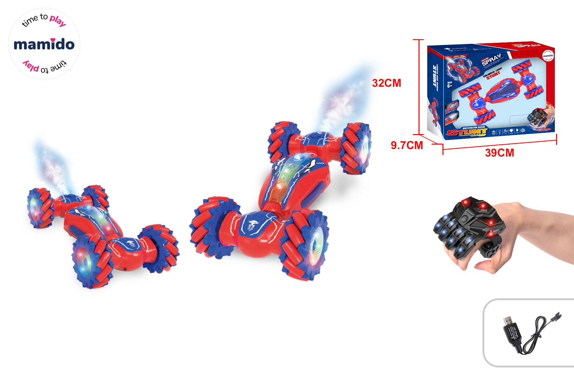 Mamido  Mamido Autíčko na diaľkové ovládanie Spider Stunt + Ovládanie pohybom ruky