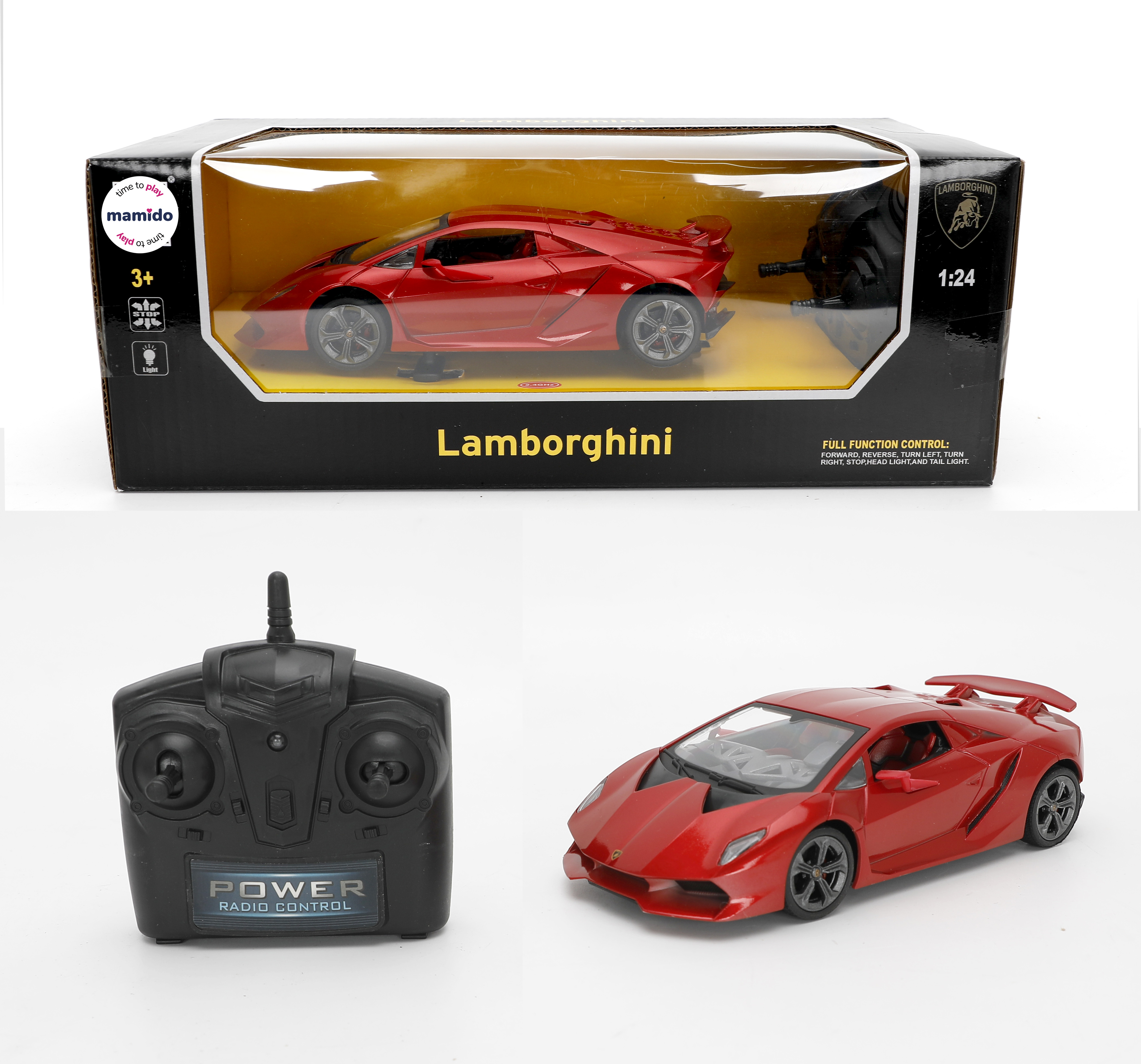 Mamido  Mamido Autíčko na diaľkové ovládanie Lamborghini Šiesty Prvok 1:24 červené MT1325