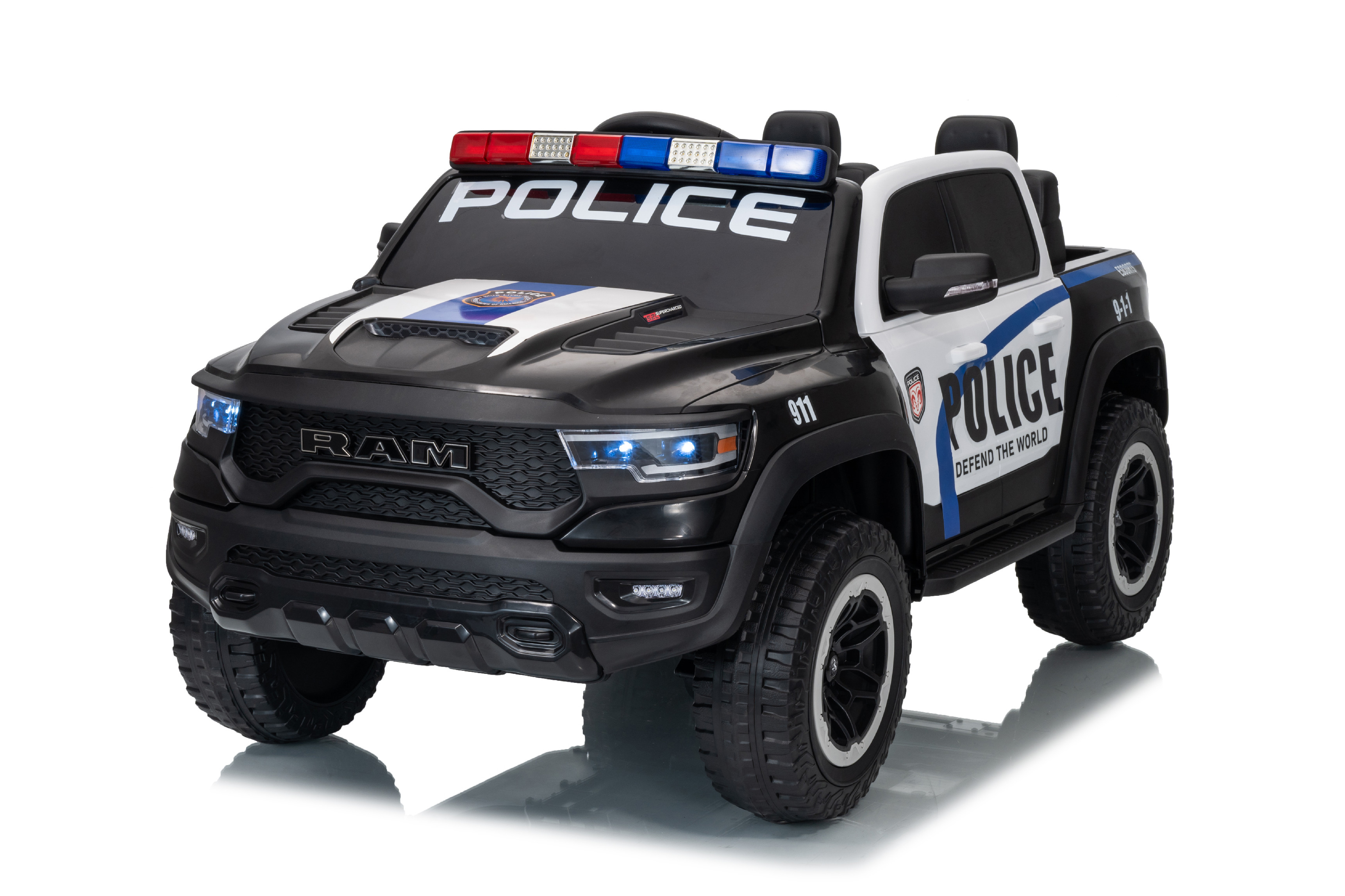 Mamido Mamido Elektrické autíčko Dodge Ram Policajné s majákmi 4x4 | 12V10Ah