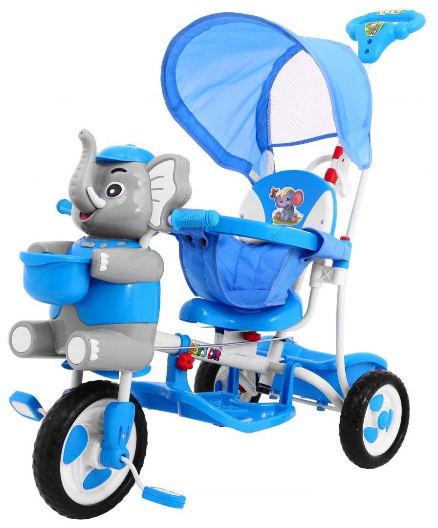 E-shop mamido Detská trojkolka slon so zvukovými efektmi modrá