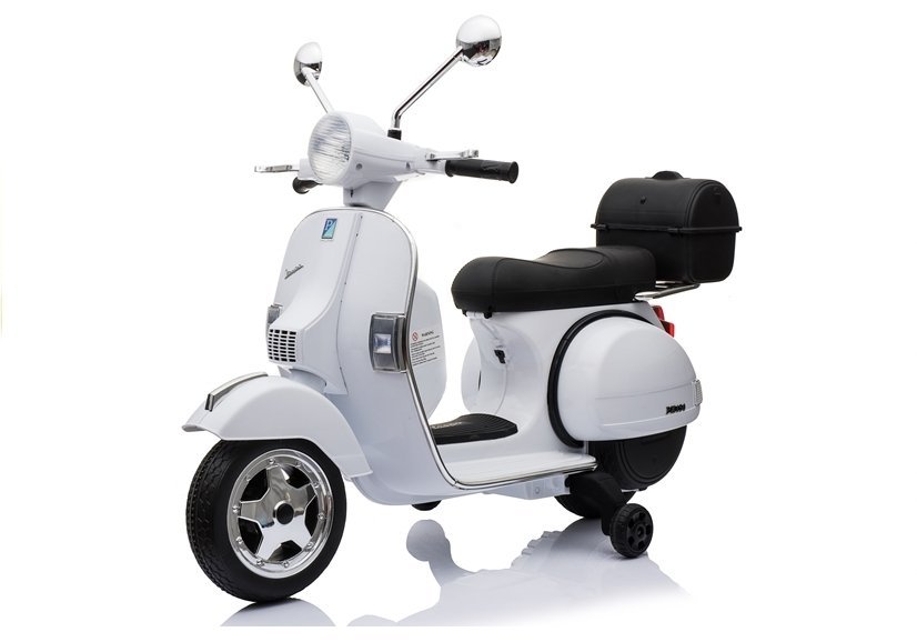 mamido Detský elektrický skúter Vespa biela