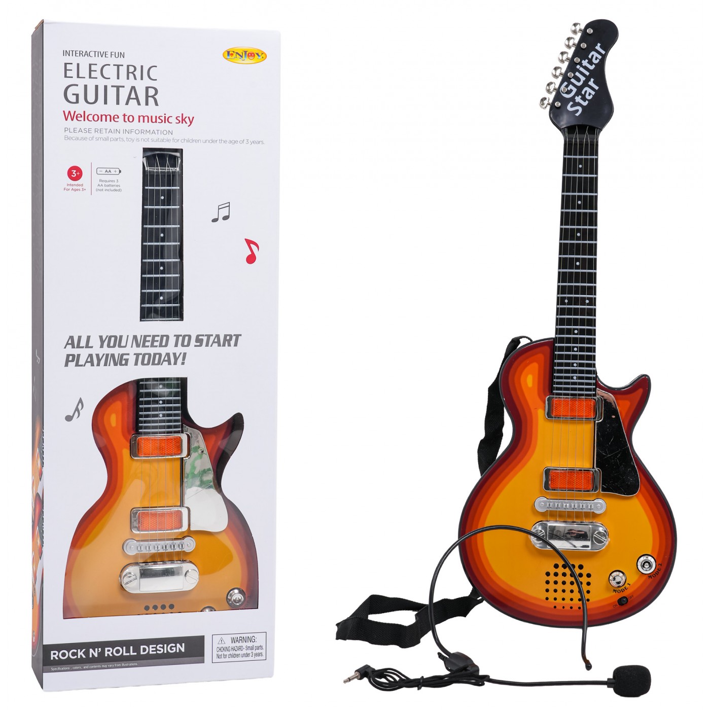 mamido  Rocková elektrická gitara - červená