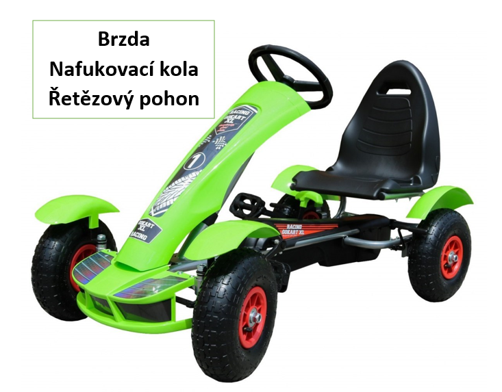 Detská šliapací motokára formula 01 zelená