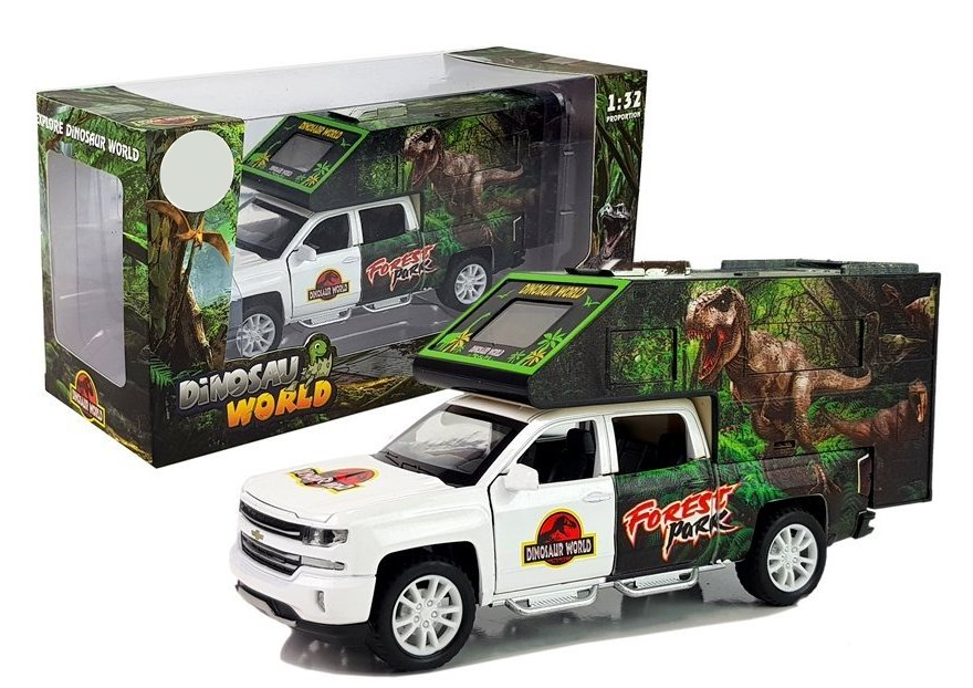 mamido Kempingové auto s dinosaurami bielej