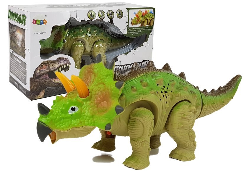 E-shop mamido Dinosaurus Triceratops na batérie zelený