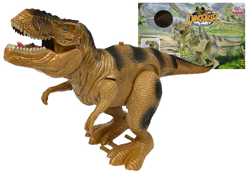 E-shop mamido Dinosaurus Tyrannosaurus Rex so zvukovými a svietiacimi efektmi hnedý