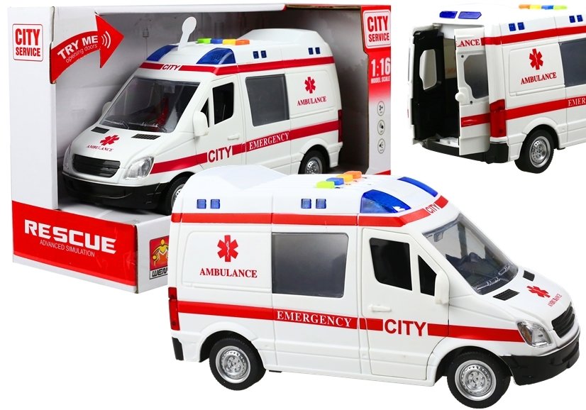 mamido Autíčko sanitka 1:16 biele