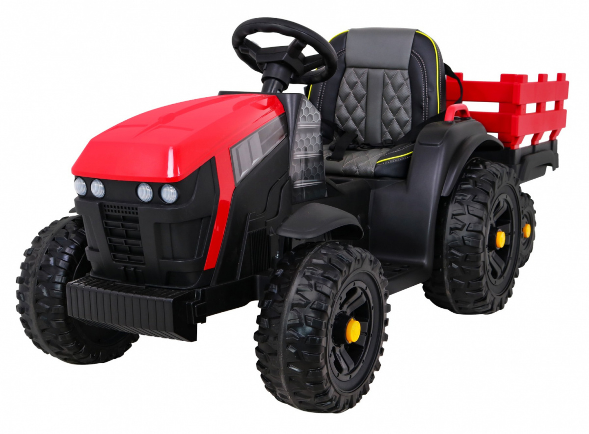 Detský elektrický traktor Farmer s vlečkou a lopatou červený