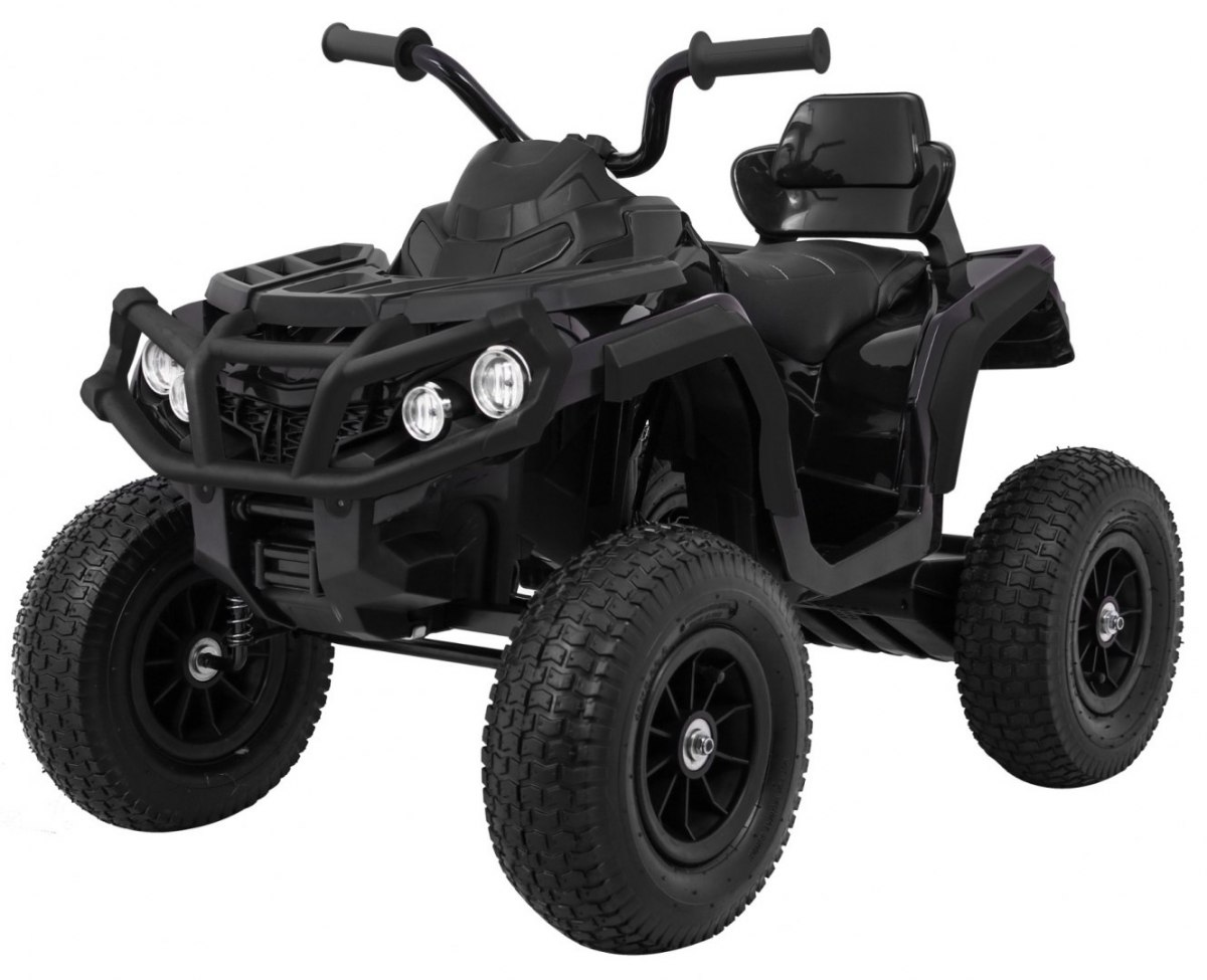 mamido Detská elektrická štvorkolka ATV nafukovacie kolesá čierna