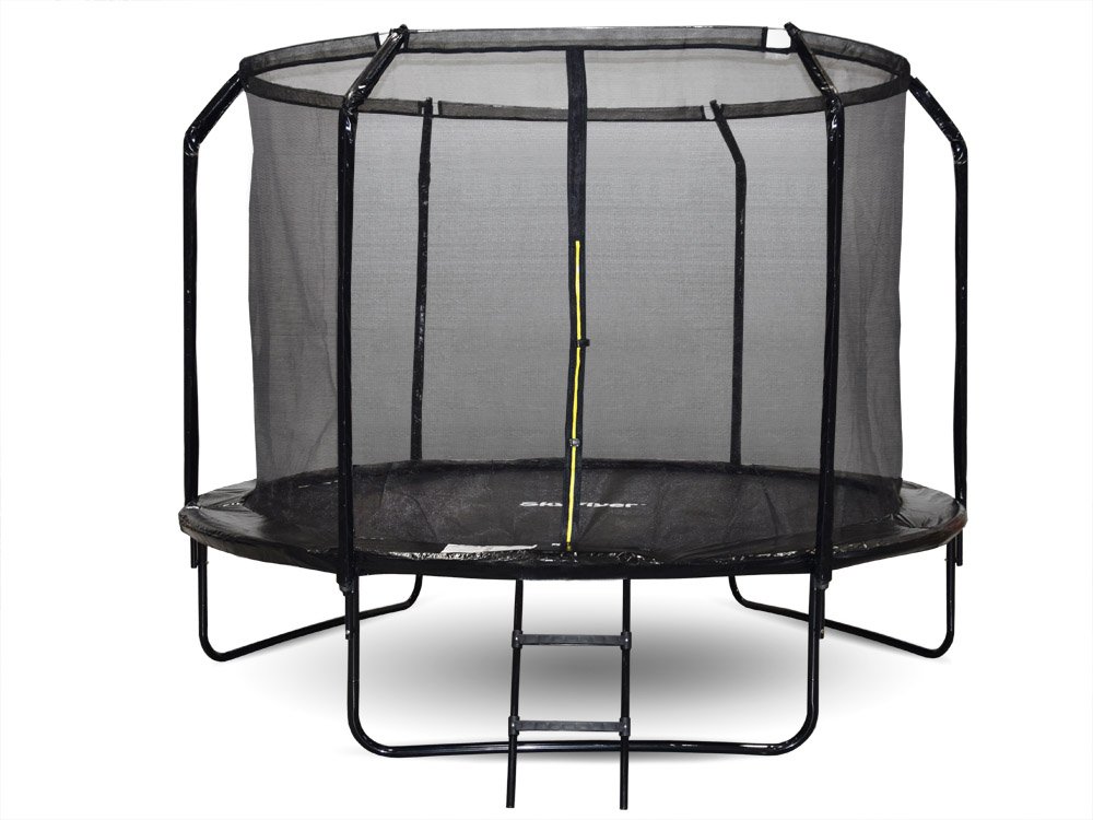 Trampolína s ochrannou sieťou a rebríkom 304 cm čierna