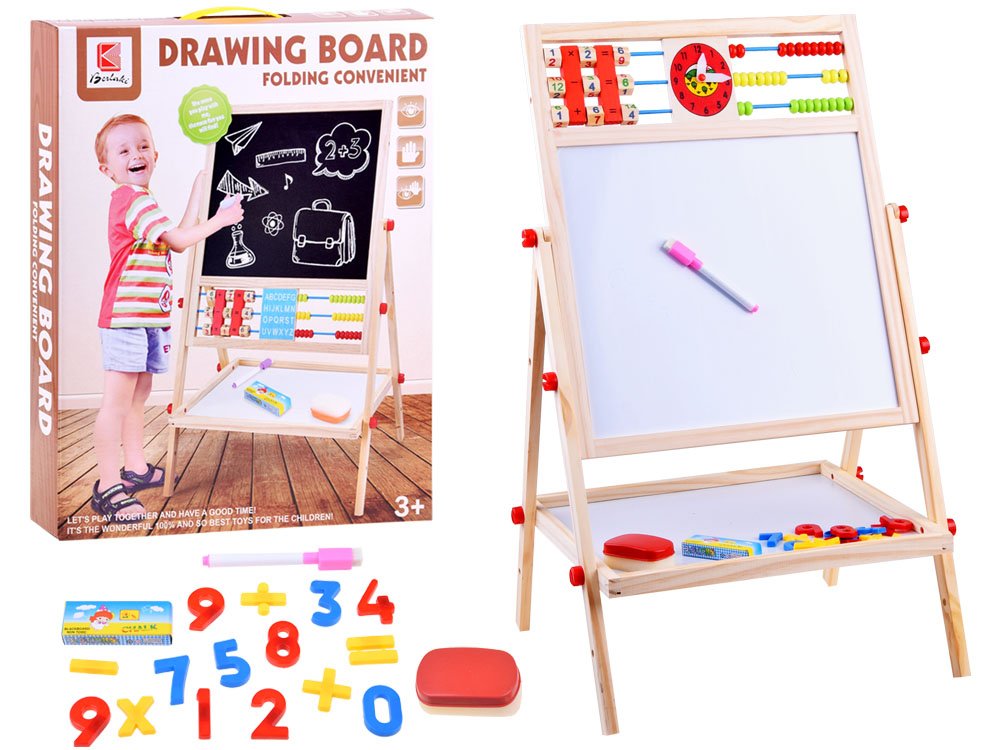 Detská drevená tabuľa 2v1