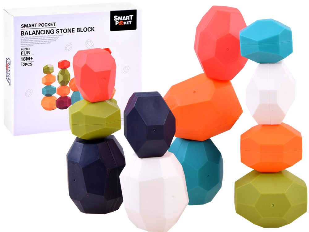 mamido Kreatívne kocky kamene pyramída 12 dielov