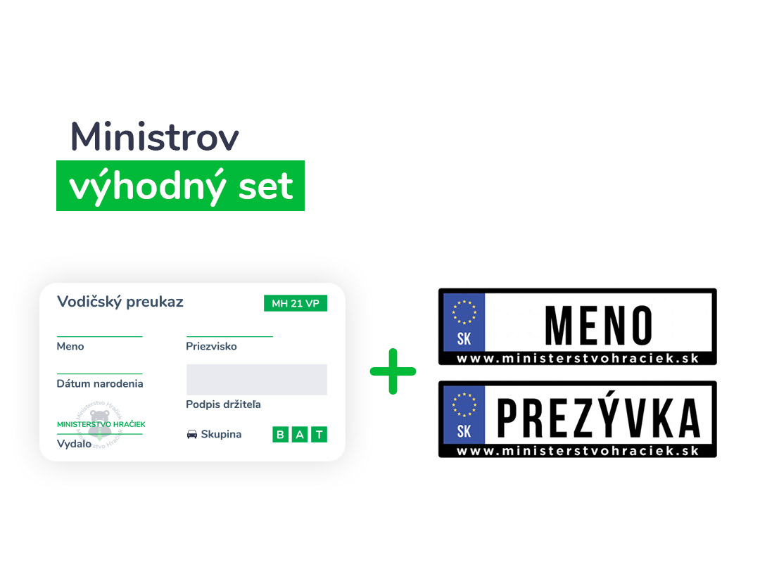 mamido Vlastné ŠPZ + vodičský preukaz