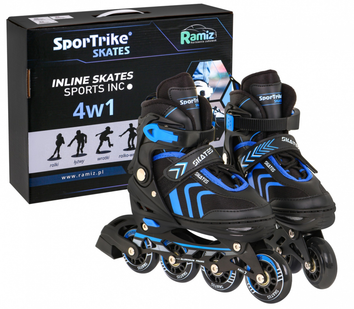 mamido Kolieskové korčule SportTrike 4v1 modré 29-33