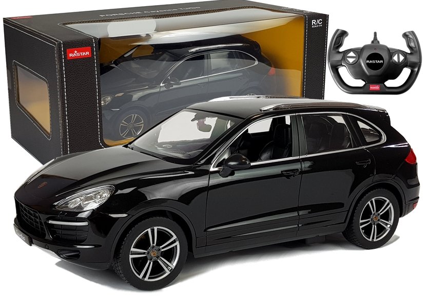 Auto R/C Porsche Cayenne Turbo Rastar 1:14 Čierna na diaľkové ovládanie