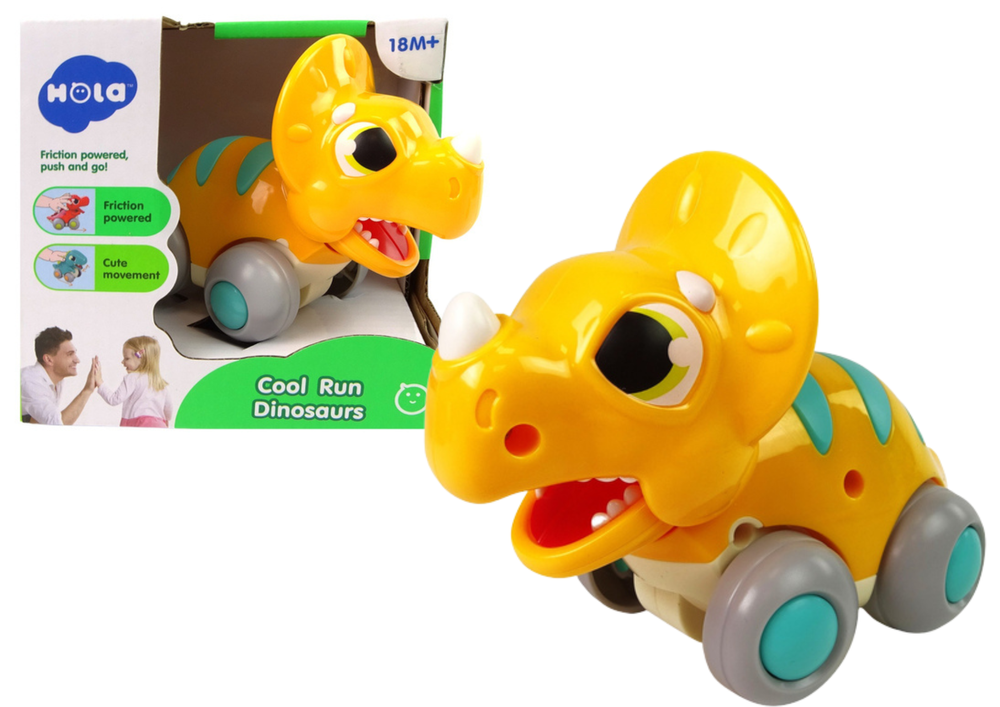 mamido Dinosaurus na kolieskach Žltá Triceratops figúrka
