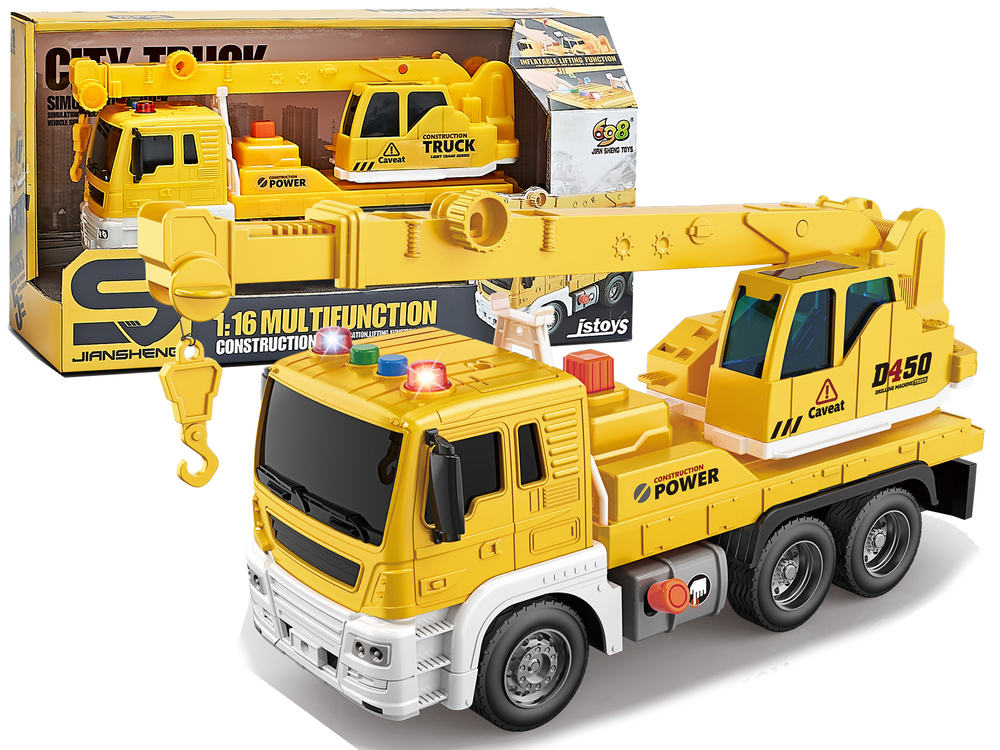 Konštrukcia žeriavu pre nákladné automobily 1:16 Žltý zvuk