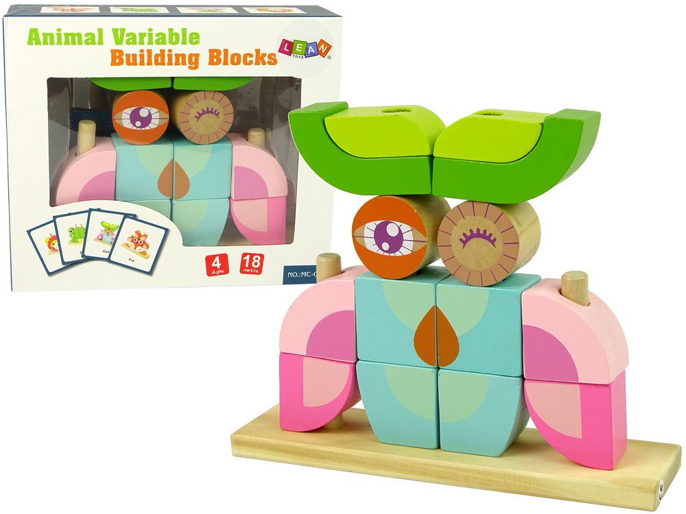 mamido Kreatívne drevené bloky priestorovej sovy 3D puzzle