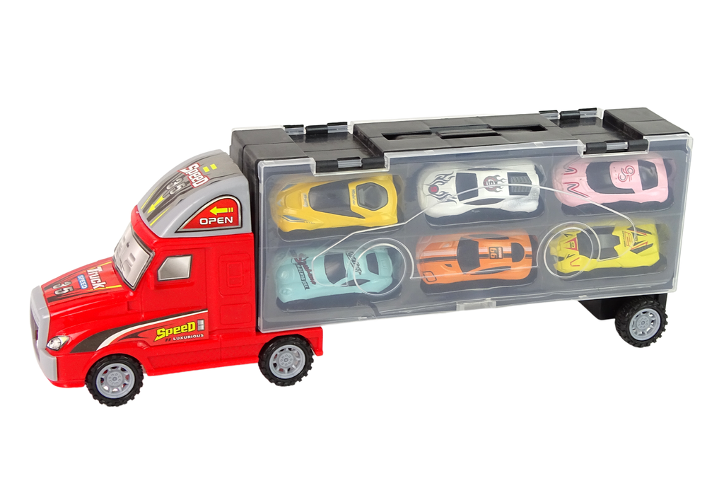 mamido Mega Auto Tir Tow Truck 6 pružiny s rampou auto kufor